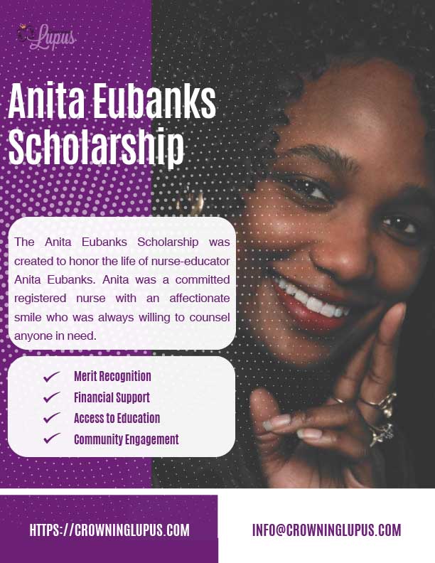 Anita Eubanks Scholarship Flyer for Crowning Lupus